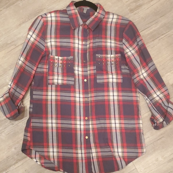 Charlotte Russe studded flannel - Picture 1 of 2